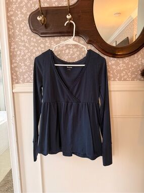 Navy babydoll long sleeve
